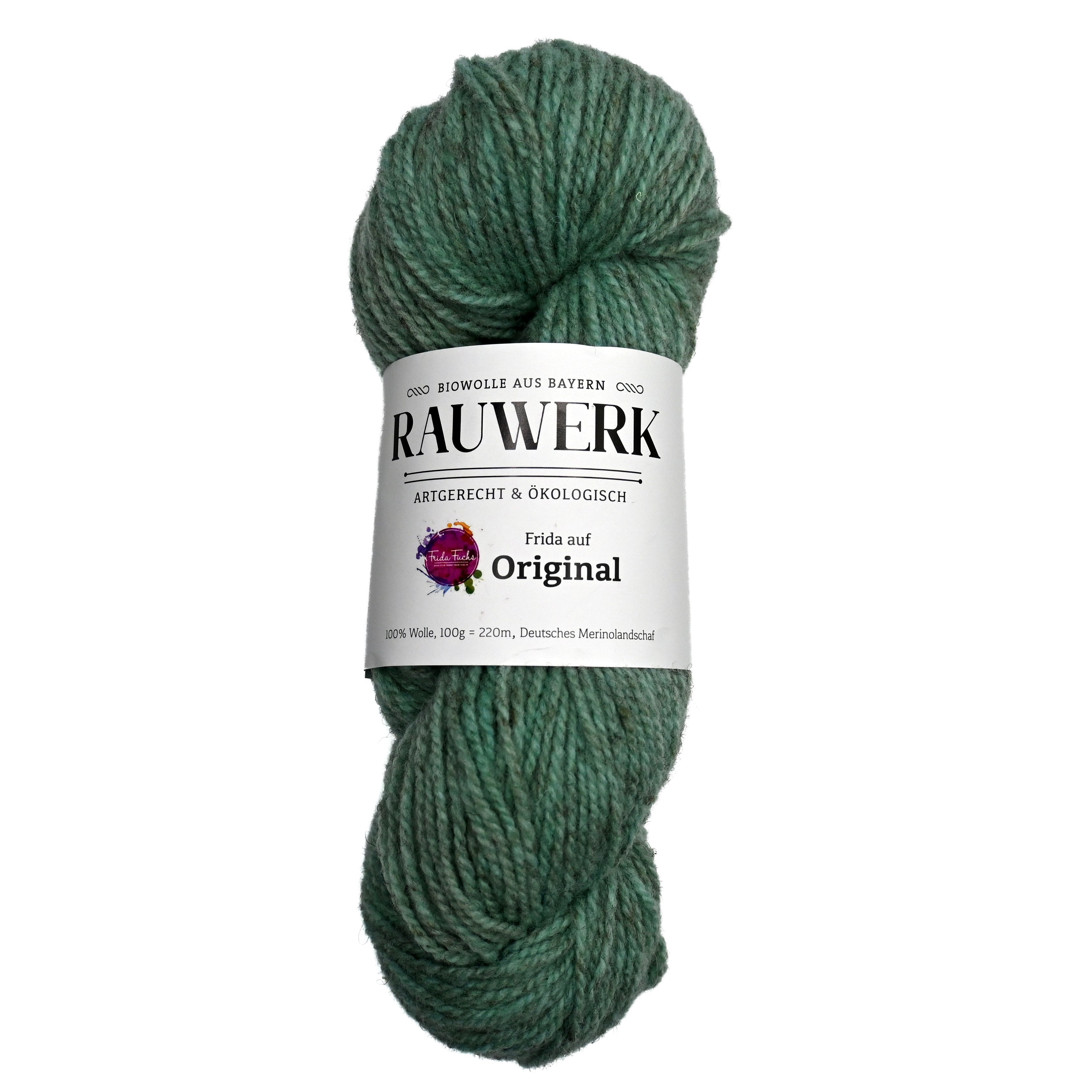 Frida auf Rauwerk Original - Aquamarin/Travertin - 100% Wolle, Merino, DK, 220m/100g